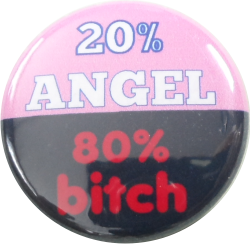 Angel - Bitch button pink - black